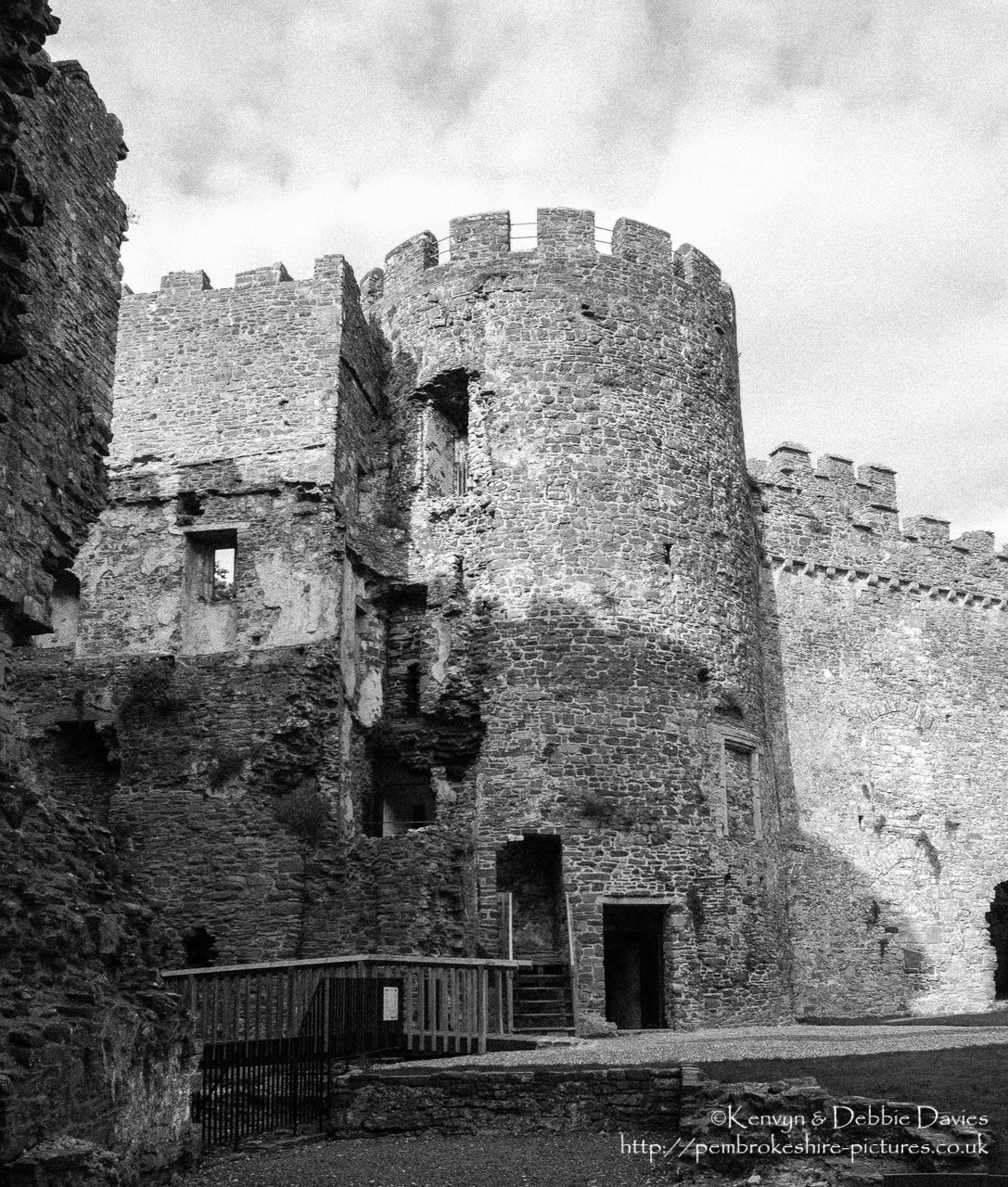 Looking over the Taf Estuary, Laugharne Castle was built in the 13th Century - probably replacing an earlier Norman ringwork castle - by the de Brian family and converted to a mansion by Sir John Perrot in the 16th Century.