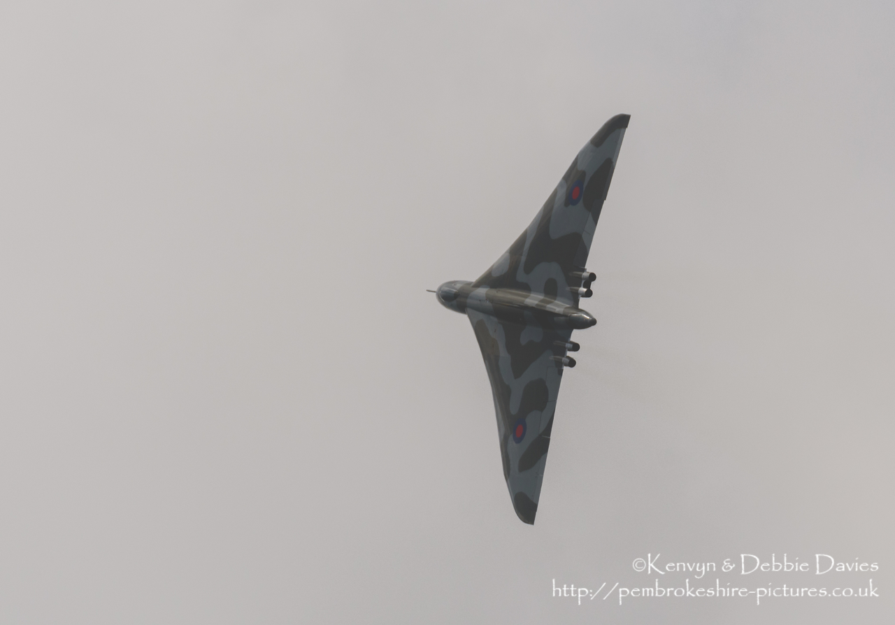 The Spirit Of Great Britain is the only airworthy example of the 134 Avro Vulcan V bombers that were operated by the Royal Air Force from 1953 until 1984. Vulcan XH558 served with the RAF between 1960 and 1985 in the bomber, maritime reconnaissance and air-to-air refuelling roles. The RAF operated XH558 as a display aircraft from 1986 until 1992, when budget cuts forced its retirement.<br/><br/>It is presently operated by the Vulcan to the Sky Trust as a display aircraft, funded entirely by charitable donations and the UK Lottery's Heritage Fund. It is registered with the United Kingdom Civil Aviation Authority as G-VLCN but has an exemption to fly in Royal Air Force markings as XH558.<br/><br/>October 2015 will see the last flight of the Vulcan as it becomes impossible to keep it airworthy.