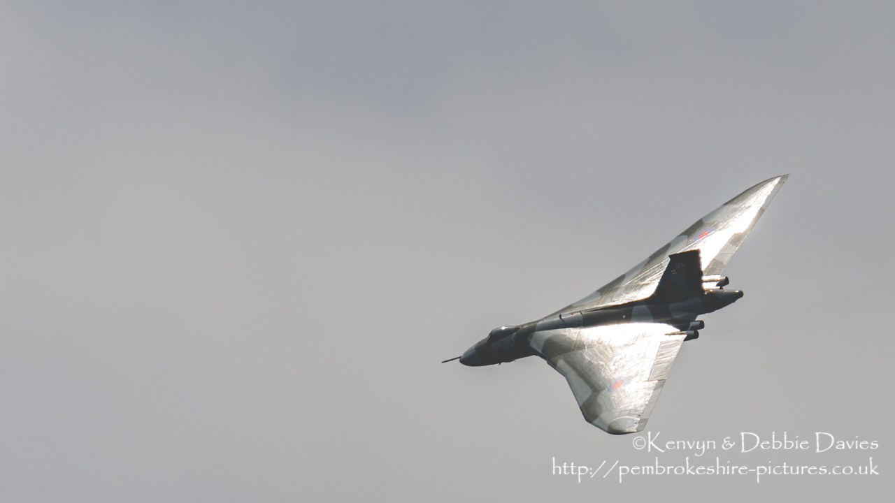 The Spirit Of Great Britain is the only airworthy example of the 134 Avro Vulcan V bombers that were operated by the Royal Air Force from 1953 until 1984. Vulcan XH558 served with the RAF between 1960 and 1985 in the bomber, maritime reconnaissance and air-to-air refuelling roles. The RAF operated XH558 as a display aircraft from 1986 until 1992, when budget cuts forced its retirement.<br/><br/>It is presently operated by the Vulcan to the Sky Trust as a display aircraft, funded entirely by charitable donations and the UK Lottery's Heritage Fund. It is registered with the United Kingdom Civil Aviation Authority as G-VLCN but has an exemption to fly in Royal Air Force markings as XH558.<br/><br/>October 2015 will see the last flight of the Vulcan as it becomes impossible to keep it airworthy.