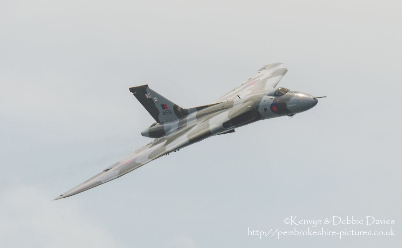 The Spirit Of Great Britain is the only airworthy example of the 134 Avro Vulcan V bombers that were operated by the Royal Air Force from 1953 until 1984. Vulcan XH558 served with the RAF between 1960 and 1985 in the bomber, maritime reconnaissance and air-to-air refuelling roles. The RAF operated XH558 as a display aircraft from 1986 until 1992, when budget cuts forced its retirement.<br/><br/>It is presently operated by the Vulcan to the Sky Trust as a display aircraft, funded entirely by charitable donations and the UK Lottery's Heritage Fund. It is registered with the United Kingdom Civil Aviation Authority as G-VLCN but has an exemption to fly in Royal Air Force markings as XH558.<br/><br/>October 2015 will see the last flight of the Vulcan as it becomes impossible to keep it airworthy.