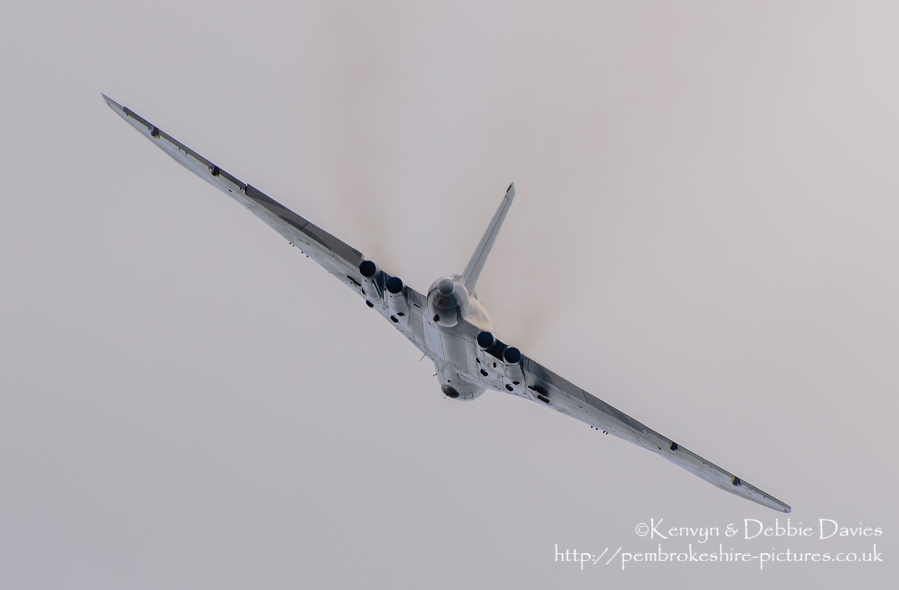 The Spirit Of Great Britain is the only airworthy example of the 134 Avro Vulcan V bombers that were operated by the Royal Air Force from 1953 until 1984. Vulcan XH558 served with the RAF between 1960 and 1985 in the bomber, maritime reconnaissance and air-to-air refuelling roles. The RAF operated XH558 as a display aircraft from 1986 until 1992, when budget cuts forced its retirement.<br/><br/>It is presently operated by the Vulcan to the Sky Trust as a display aircraft, funded entirely by charitable donations and the UK Lottery's Heritage Fund. It is registered with the United Kingdom Civil Aviation Authority as G-VLCN but has an exemption to fly in Royal Air Force markings as XH558.<br/><br/>October 2015 will see the last flight of the Vulcan as it becomes impossible to keep it airworthy.