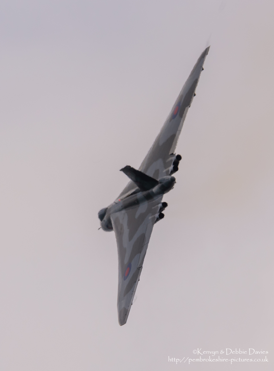 The Spirit Of Great Britain is the only airworthy example of the 134 Avro Vulcan V bombers that were operated by the Royal Air Force from 1953 until 1984. Vulcan XH558 served with the RAF between 1960 and 1985 in the bomber, maritime reconnaissance and air-to-air refuelling roles. The RAF operated XH558 as a display aircraft from 1986 until 1992, when budget cuts forced its retirement.<br/><br/>It is presently operated by the Vulcan to the Sky Trust as a display aircraft, funded entirely by charitable donations and the UK Lottery's Heritage Fund. It is registered with the United Kingdom Civil Aviation Authority as G-VLCN but has an exemption to fly in Royal Air Force markings as XH558.<br/><br/>October 2015 will see the last flight of the Vulcan as it becomes impossible to keep it airworthy.