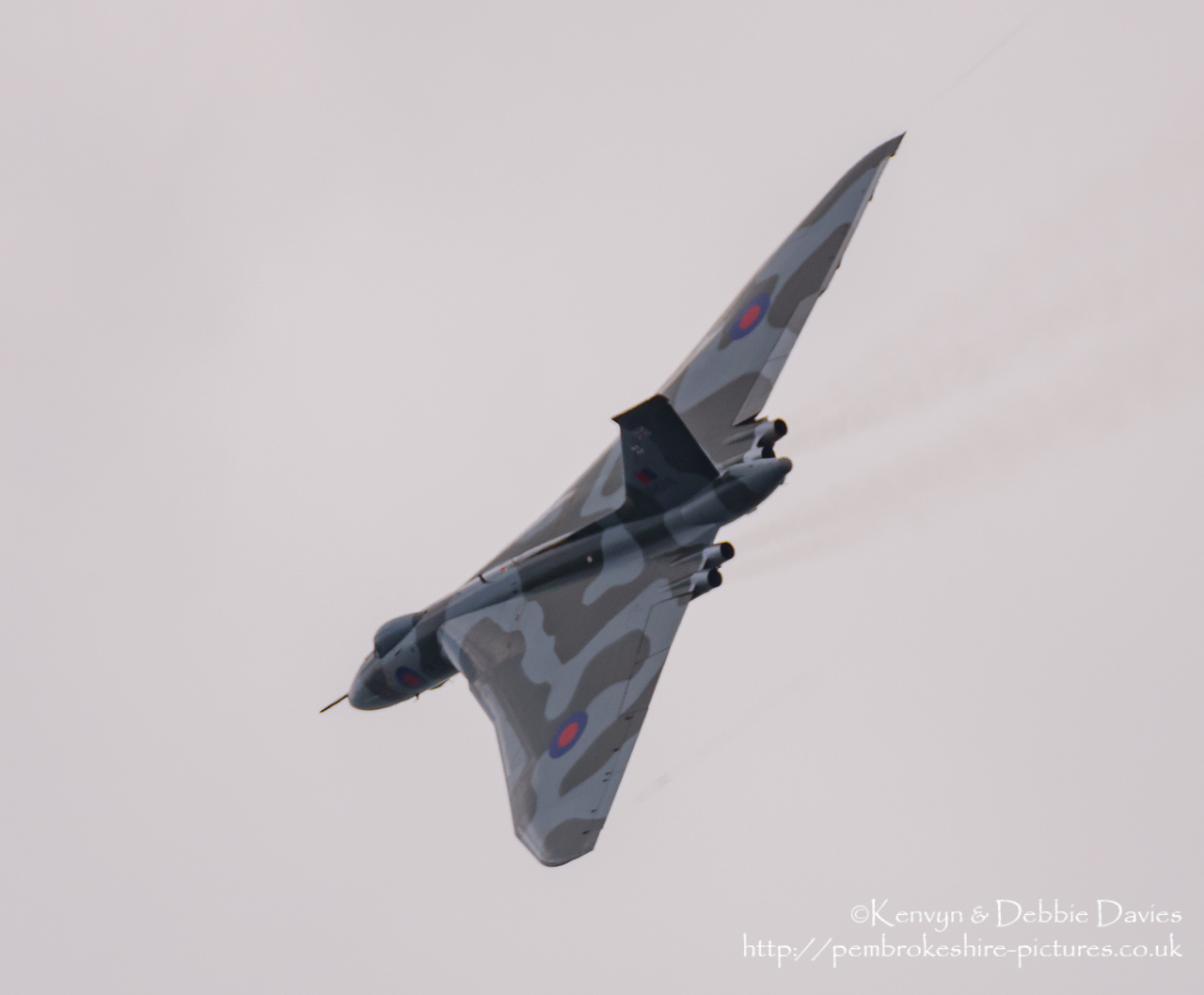 The Spirit Of Great Britain is the only airworthy example of the 134 Avro Vulcan V bombers that were operated by the Royal Air Force from 1953 until 1984. Vulcan XH558 served with the RAF between 1960 and 1985 in the bomber, maritime reconnaissance and air-to-air refuelling roles. The RAF operated XH558 as a display aircraft from 1986 until 1992, when budget cuts forced its retirement.<br/><br/>It is presently operated by the Vulcan to the Sky Trust as a display aircraft, funded entirely by charitable donations and the UK Lottery's Heritage Fund. It is registered with the United Kingdom Civil Aviation Authority as G-VLCN but has an exemption to fly in Royal Air Force markings as XH558.<br/><br/>October 2015 will see the last flight of the Vulcan as it becomes impossible to keep it airworthy.