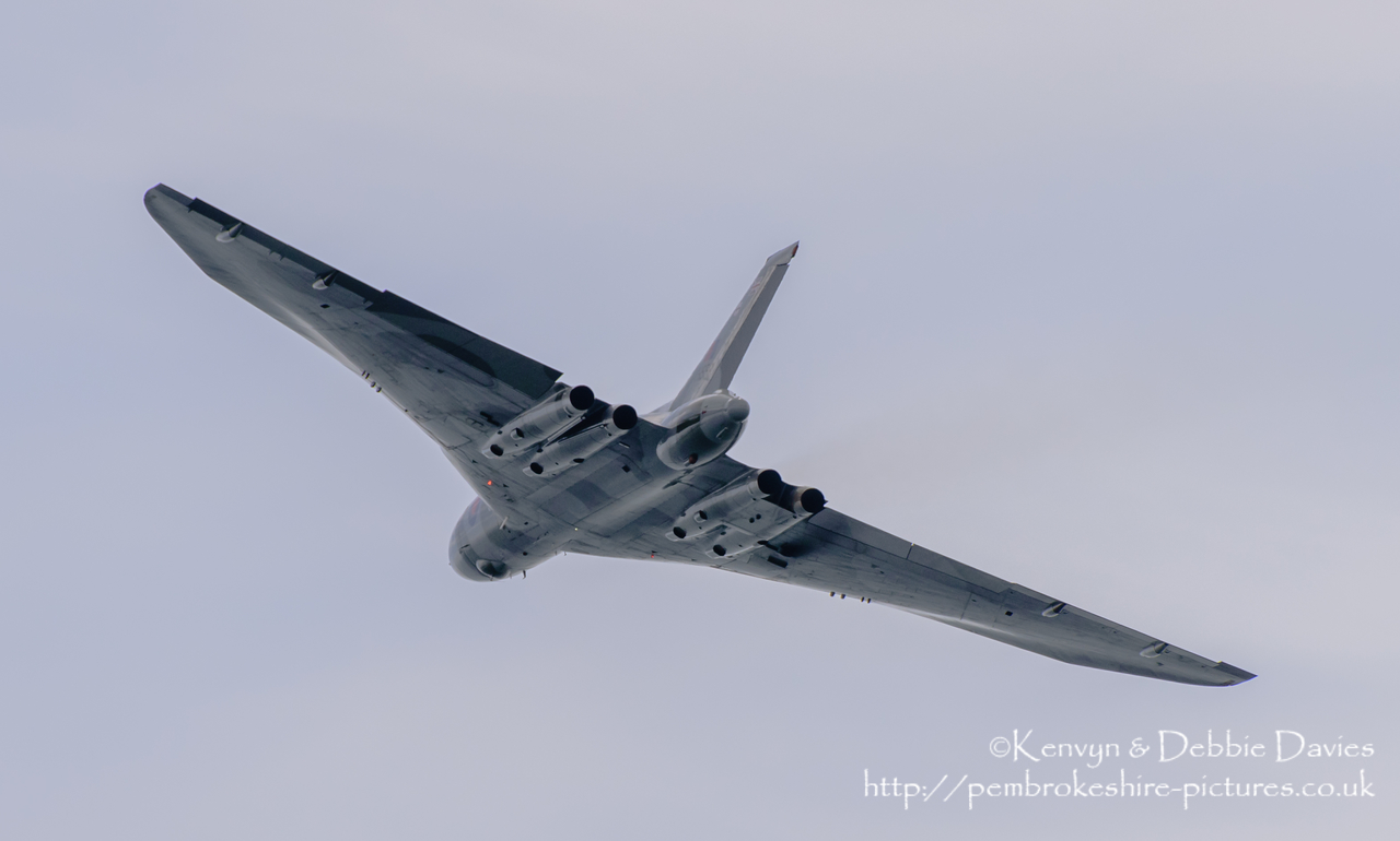 The Spirit Of Great Britain is the only airworthy example of the 134 Avro Vulcan V bombers that were operated by the Royal Air Force from 1953 until 1984. Vulcan XH558 served with the RAF between 1960 and 1985 in the bomber, maritime reconnaissance and air-to-air refuelling roles. The RAF operated XH558 as a display aircraft from 1986 until 1992, when budget cuts forced its retirement.<br/><br/>It is presently operated by the Vulcan to the Sky Trust as a display aircraft, funded entirely by charitable donations and the UK Lottery's Heritage Fund. It is registered with the United Kingdom Civil Aviation Authority as G-VLCN but has an exemption to fly in Royal Air Force markings as XH558.<br/><br/>October 2015 will see the last flight of the Vulcan as it becomes impossible to keep it airworthy.