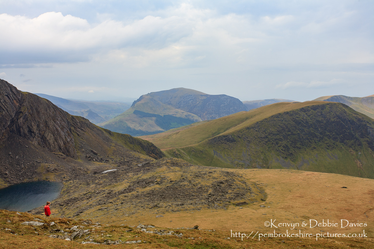 View from about three quarters of the way up Snowdon, the highest the rack & pinion railway (the only on in the UK) was going at the time. Weather discouraged climbing to the top....