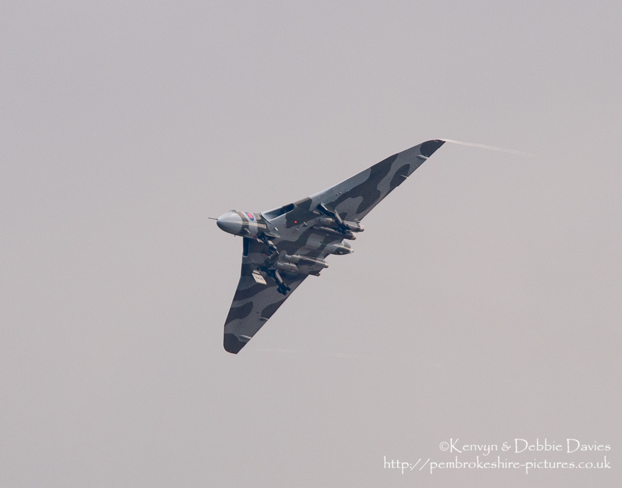 The Spirit Of Great Britain is the only airworthy example of the 134 Avro Vulcan V bombers that were operated by the Royal Air Force from 1953 until 1984. Vulcan XH558 served with the RAF between 1960 and 1985 in the bomber, maritime reconnaissance and air-to-air refuelling roles. The RAF operated XH558 as a display aircraft from 1986 until 1992, when budget cuts forced its retirement.<br/><br/>It is presently operated by the Vulcan to the Sky Trust as a display aircraft, funded entirely by charitable donations and the UK Lottery's Heritage Fund.[1] It is registered with the United Kingdom Civil Aviation Authority as G-VLCN but has an exemption to fly in Royal Air Force markings as XH558.