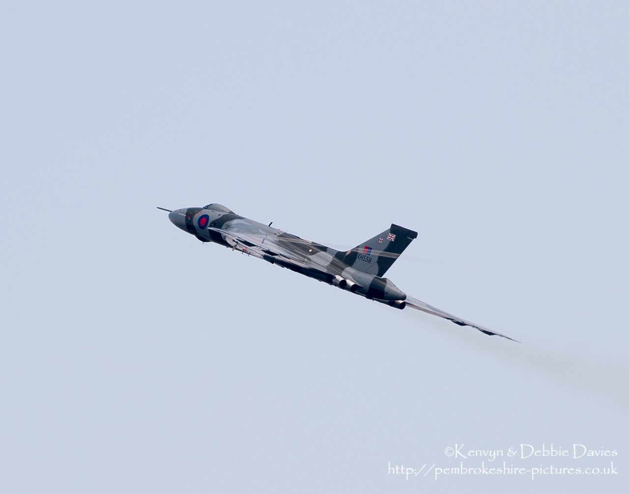 The Spirit Of Great Britain is the only airworthy example of the 134 Avro Vulcan V bombers that were operated by the Royal Air Force from 1953 until 1984. Vulcan XH558 served with the RAF between 1960 and 1985 in the bomber, maritime reconnaissance and air-to-air refuelling roles. The RAF operated XH558 as a display aircraft from 1986 until 1992, when budget cuts forced its retirement.<br/><br/>It is presently operated by the Vulcan to the Sky Trust as a display aircraft, funded entirely by charitable donations and the UK Lottery's Heritage Fund.[1] It is registered with the United Kingdom Civil Aviation Authority as G-VLCN but has an exemption to fly in Royal Air Force markings as XH558.