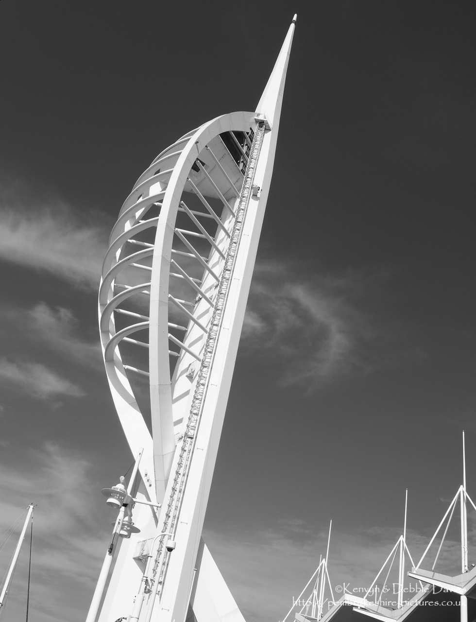 Standing at 560ft (170m) The Spinnaker is the highest human built and accessible point in Britain outside London.