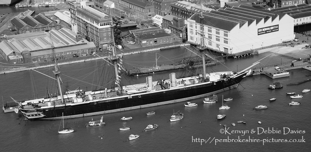 Built between 1859-61, The HMS Warrior was one of two armoured frigates (her sister ship was the HMS Black Prince) built in response to the French Napol?on, the first steam powered battleship in the world. She was the largest, most powerful and fastest ship of her day but soon became obsolete as maritime warfare equipment advanced. She is now docked in Portsmouth Harbour and has been restored as part of the National Maritime Fleet.