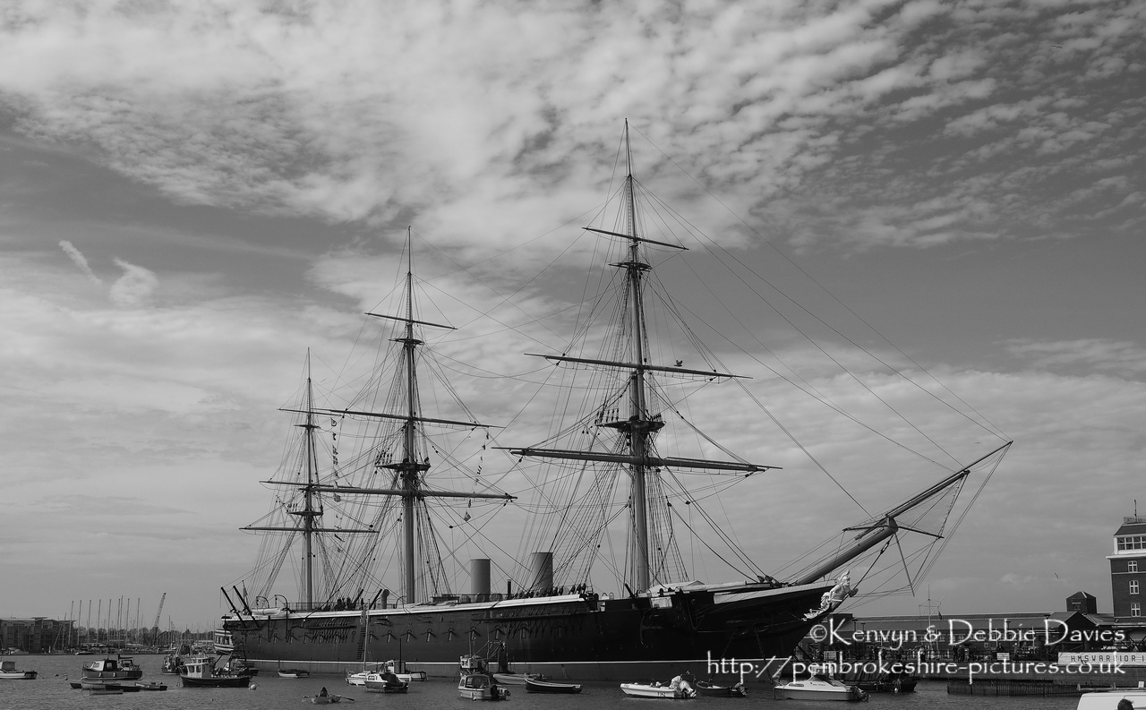 Built between 1859-61, The HMS Warrior was one of two armoured frigates (her sister ship was the HMS Black Prince) built in response to the French Napol?on, the first steam powered battleship in the world. She was the largest, most powerful and fastest ship of her day but soon became obsolete as maritime warfare equipment advanced. She is now docked in Portsmouth Harbour and has been restored as part of the National Maritime Fleet.