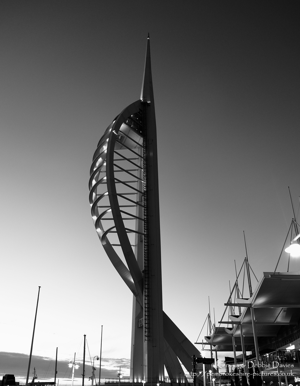 Standing at 560ft (170m) The Spinnaker is the highest human built and accessible point in Britain outside London.