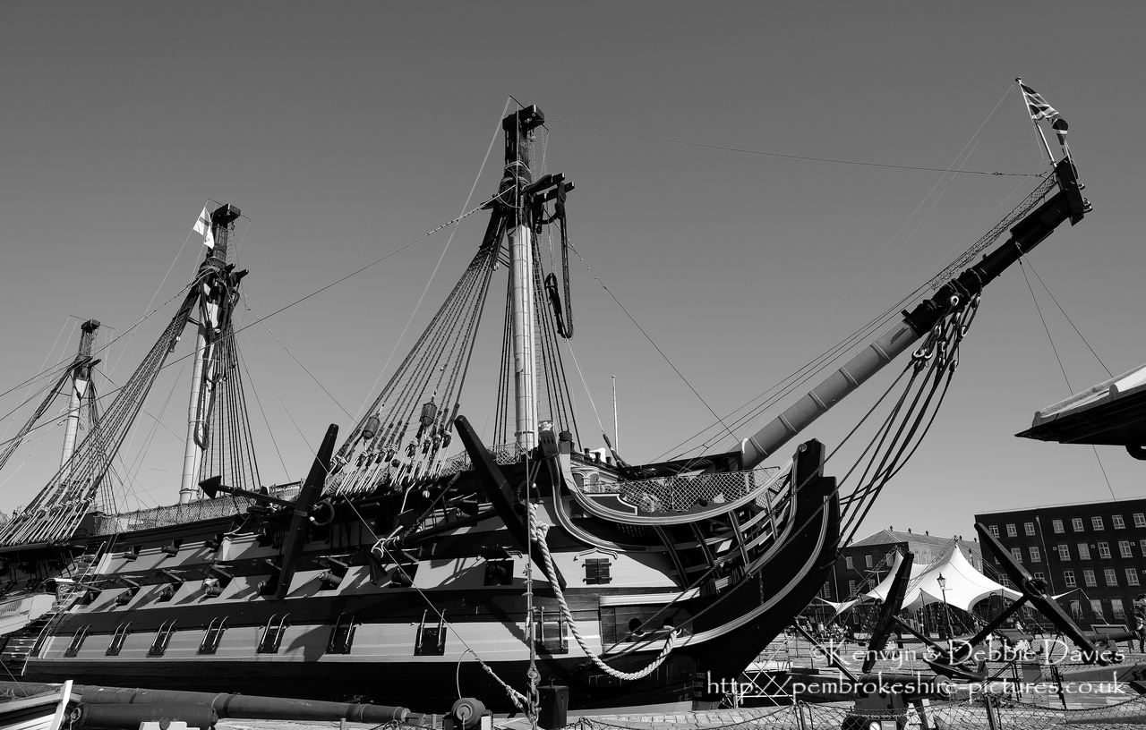 HMS Victory is a 104-gun first-rate ship of the line of the Royal Navy, laid down in 1759 and launched in 1765. She is most famous as Lord Nelson's flagship at the Battle of Trafalgar in 1805.<br/><br/>HMS Victory is the flagship of the First Sea Lord and is the oldest naval ship still in commission.