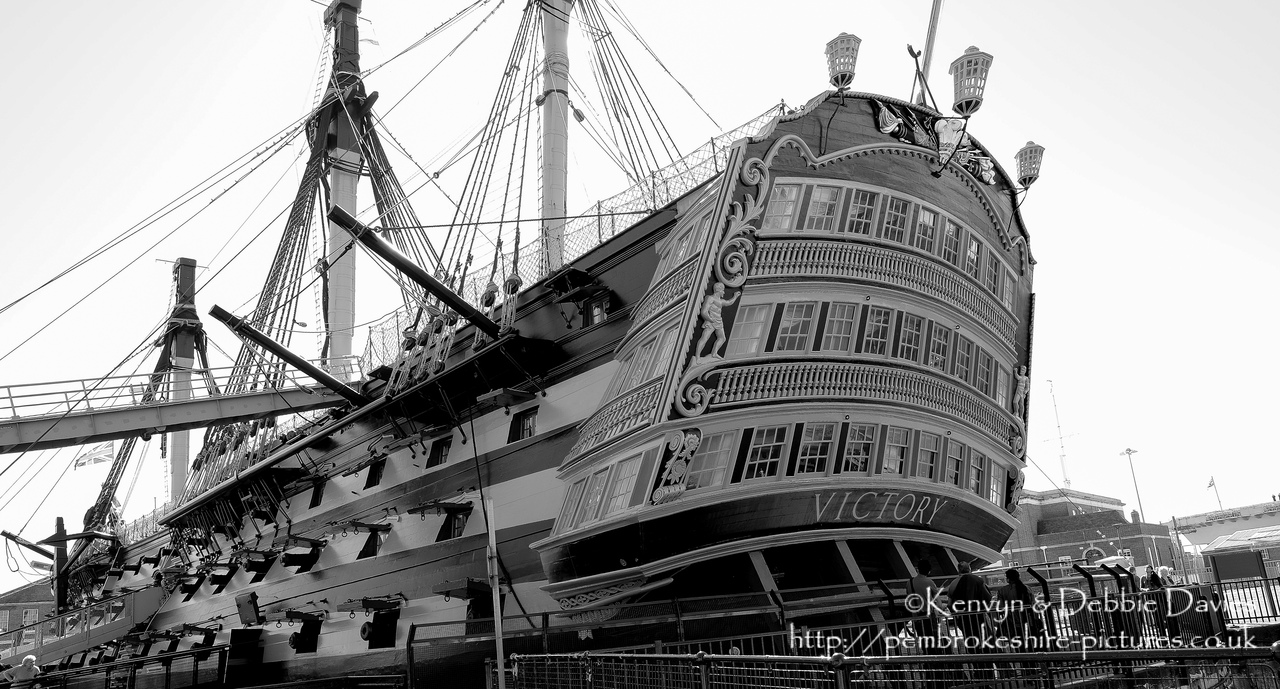 HMS Victory is a 104-gun first-rate ship of the line of the Royal Navy, laid down in 1759 and launched in 1765. She is most famous as Lord Nelson's flagship at the Battle of Trafalgar in 1805.<br/><br/>HMS Victory is the flagship of the First Sea Lord and is the oldest naval ship still in commission.