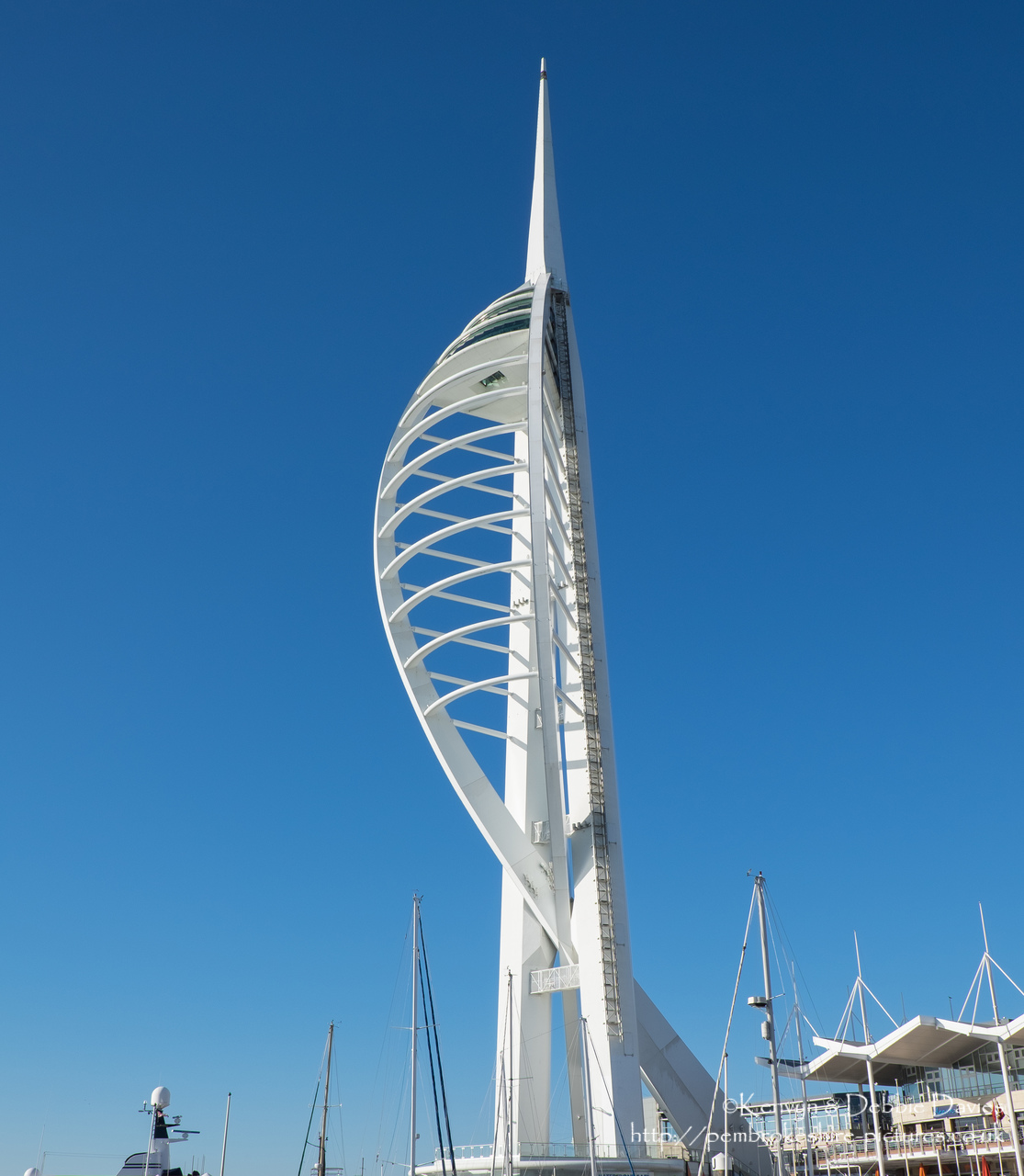 Standing at 560ft (170m) The Spinnaker is the highest human built and accessible point in Britain outside London.