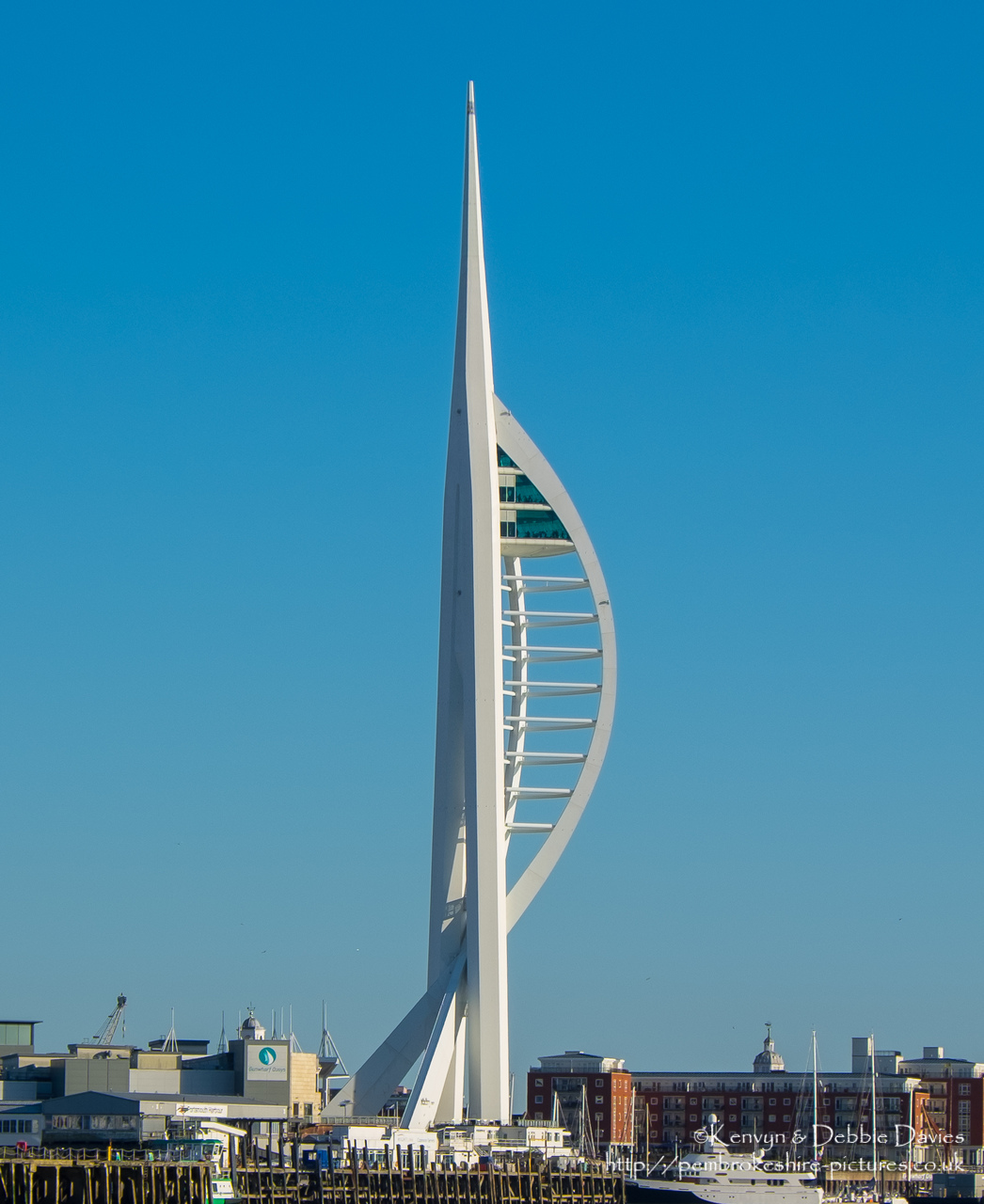 Standing at 560ft (170m) The Spinnaker is the highest human built and accessible point in Britain outside London.