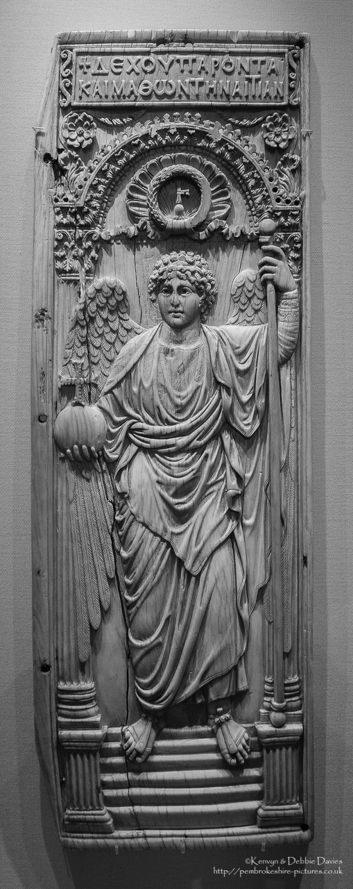 This exhibit is the largest single piece of ivory to have survived from  Byzantium and almost certainly represents an imperial commission originating from Constantinople.