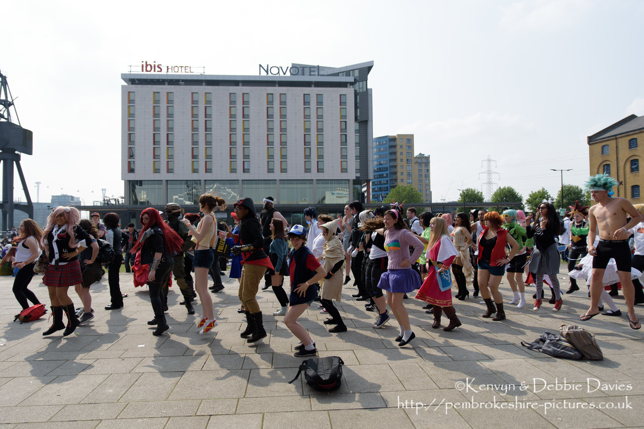 Cosplayers having a dance...