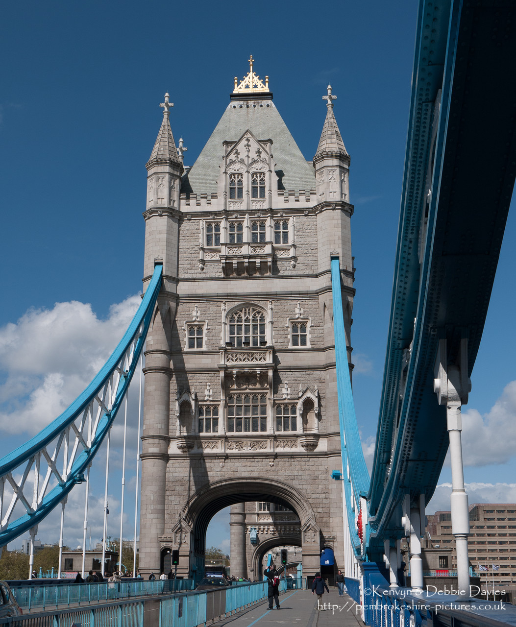 Started in 1886 and completed in 1894, Tower Bridge is a combined bascule (draw) and suspension bridge. It is close The Tower of London, from which it takes it's name.