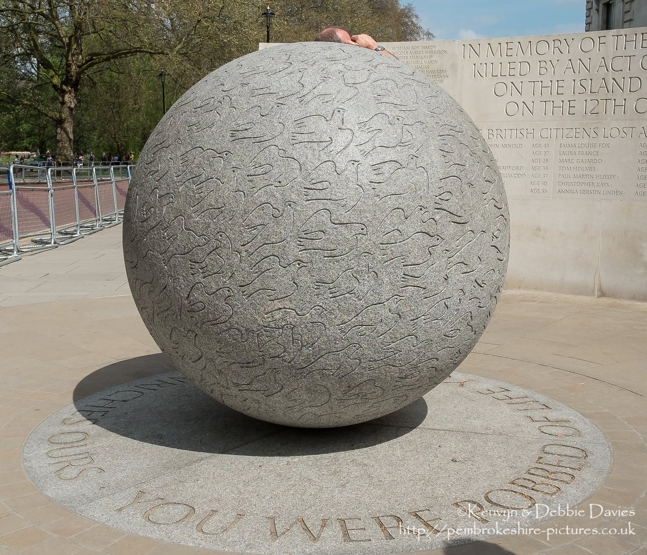Must try to get better angle next time. Failed to notice chap behind memorial.