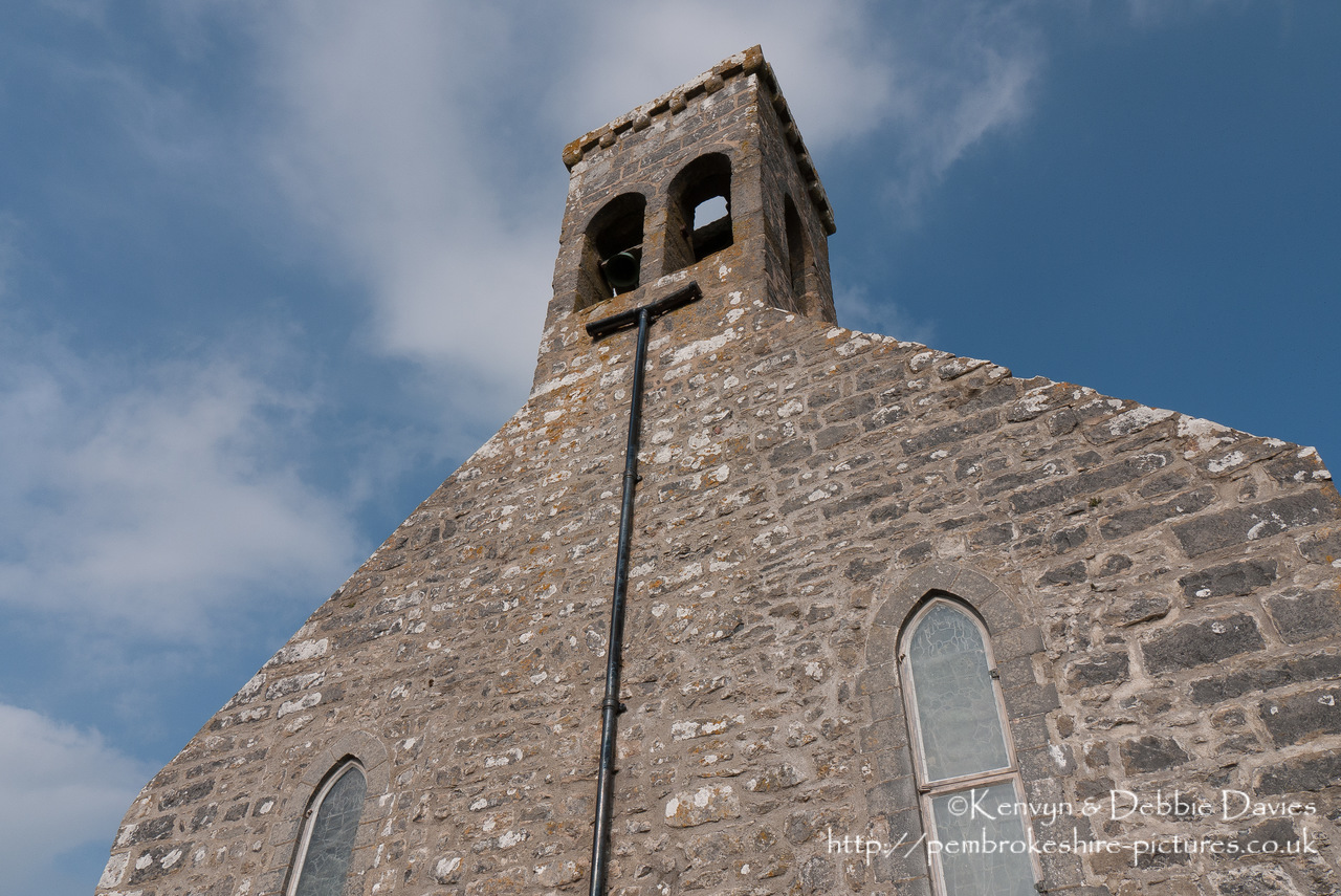 Originally built in the 5th Century, Flimston Chapel is located near St Govan's Head on the military range (hence it's only used a few times a year) in Castlemartin, Pembrokeshire. Flimston Chapel has been restored a number of times, most recently in 1968 with money raised by the personnel serving on the range. Nearby is the ruins of Flimston Farm.