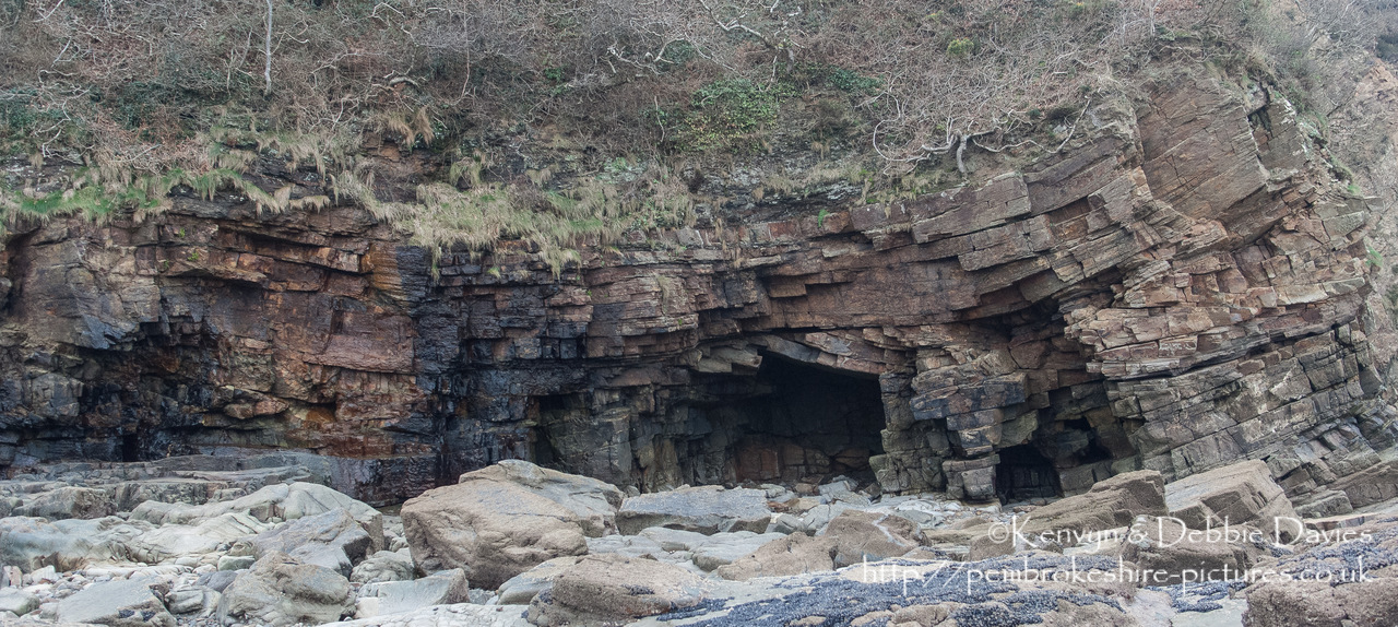 Pembrokshire's coast is world famous in geological circles for it's rock formations. The "folding" look was caused during the Variscan orogeny at the end of the Carboniferous period when the continents of Laurasia and Gondwana collided to form Pangea. At the time (c. 360Ma) Wales lay at the equator.
