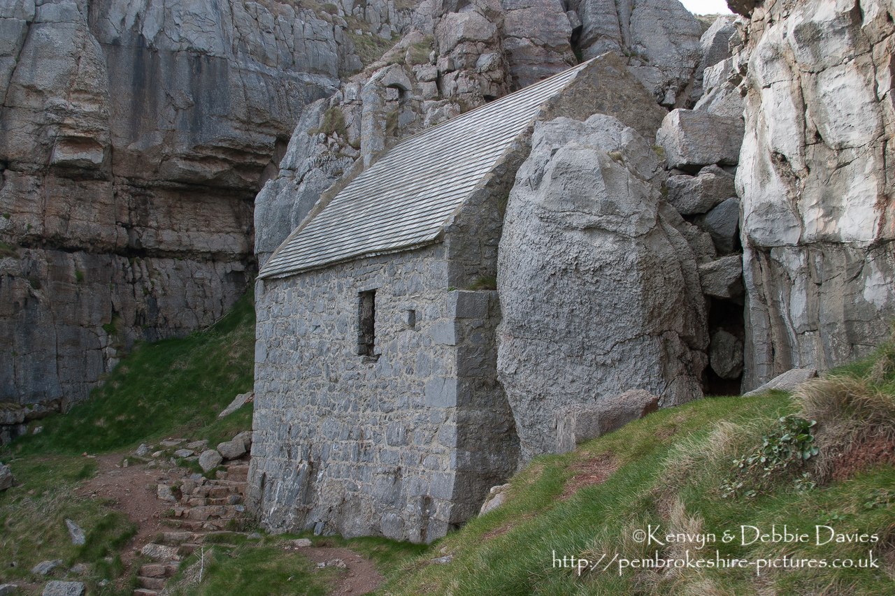 St Govan's Chapel, Pembrokeshire. St Govan's Day is March 26th. Further information at http://www.revjones.fsnet.co.uk/govan/govan.html