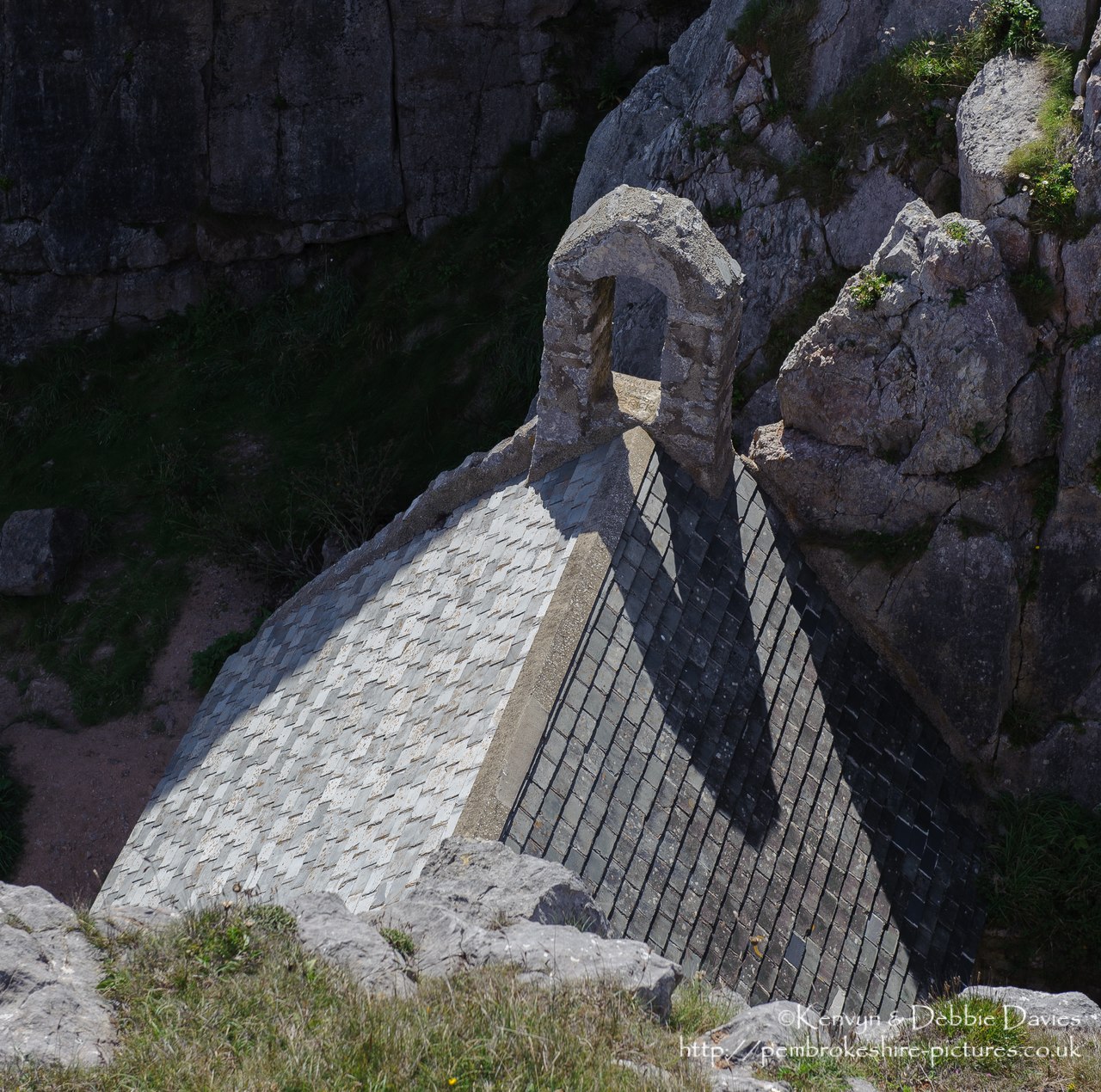 St Govan's Chapel, Pembrokeshire. St Govan's Day is March 26th. Further information at http://www.revjones.fsnet.co.uk/govan/govan.html