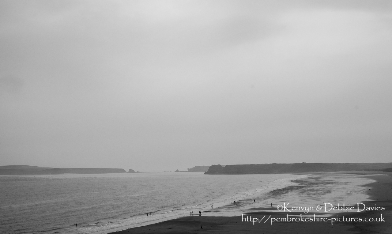 Tenby South Beach on a bleak September afteroon