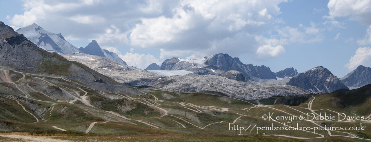 The Val d'Isère ski resort is used as an off-roading course during the summer months when there little snow about. Manufacturers use it to test their new 4x4's. Taken in 2003 with a Nikon D1X