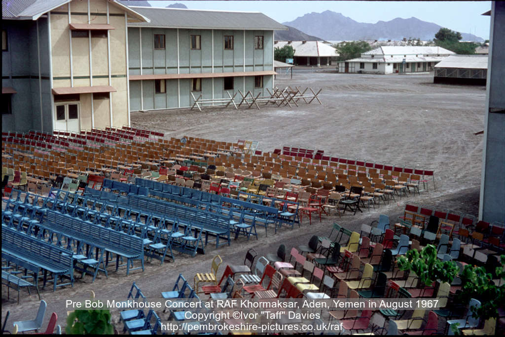 Pre Bob Monkhouse Concert at RAF Khormaksar, Aden, Yemen in August 1967