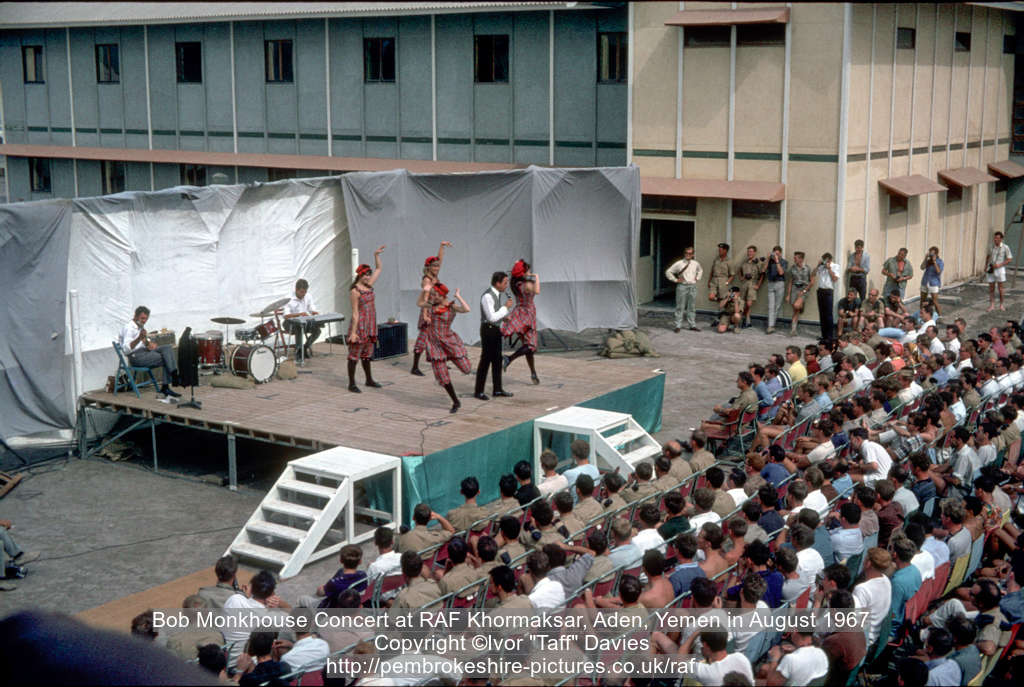 Bob Monkhouse Concert at RAF Khormaksar, Aden, Yemen in August 1967