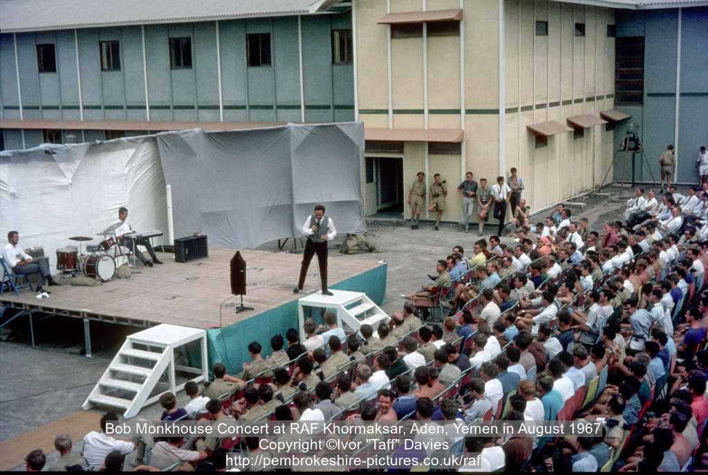 Bob Monkhouse Concert at RAF Khormaksar, Aden, Yemen in August 1967