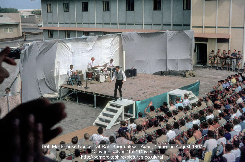 Bob Monkhouse Concert at RAF Khormaksar, Aden, Yemen in August 1967