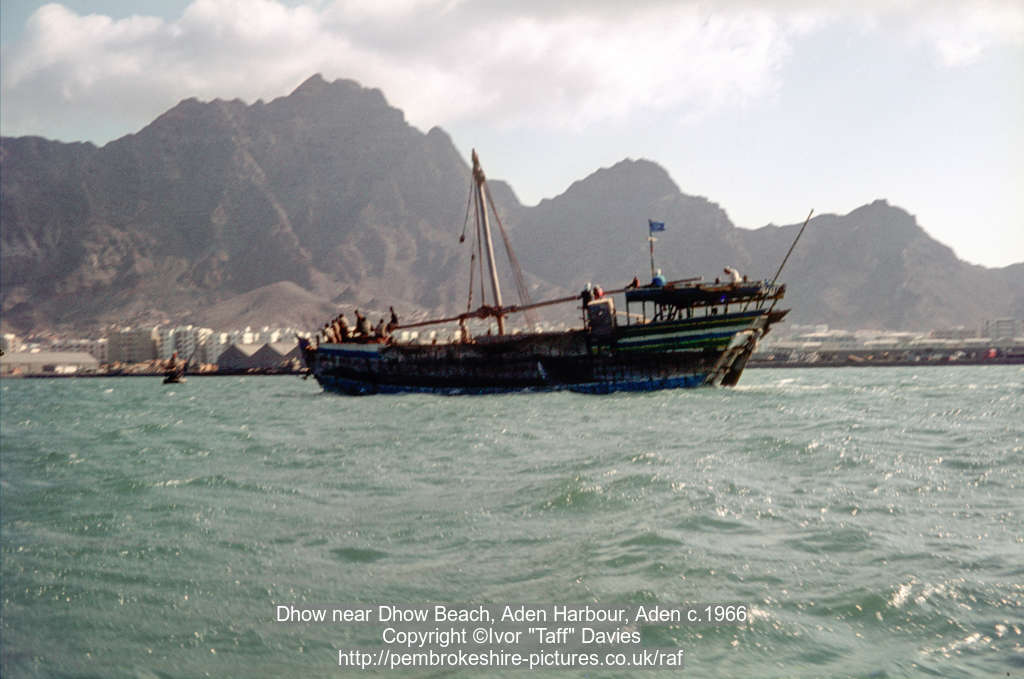 Dhow near Dhow Beach, Aden Harbour, Aden c.1966