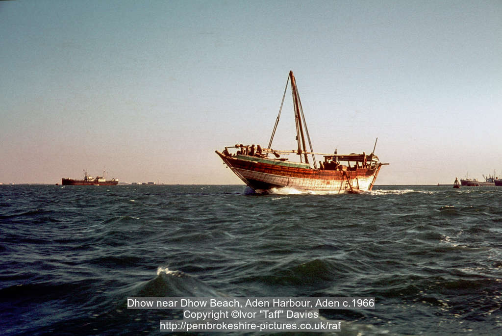 Dhow near Dhow Beach, Aden Harbour, Aden c.1966