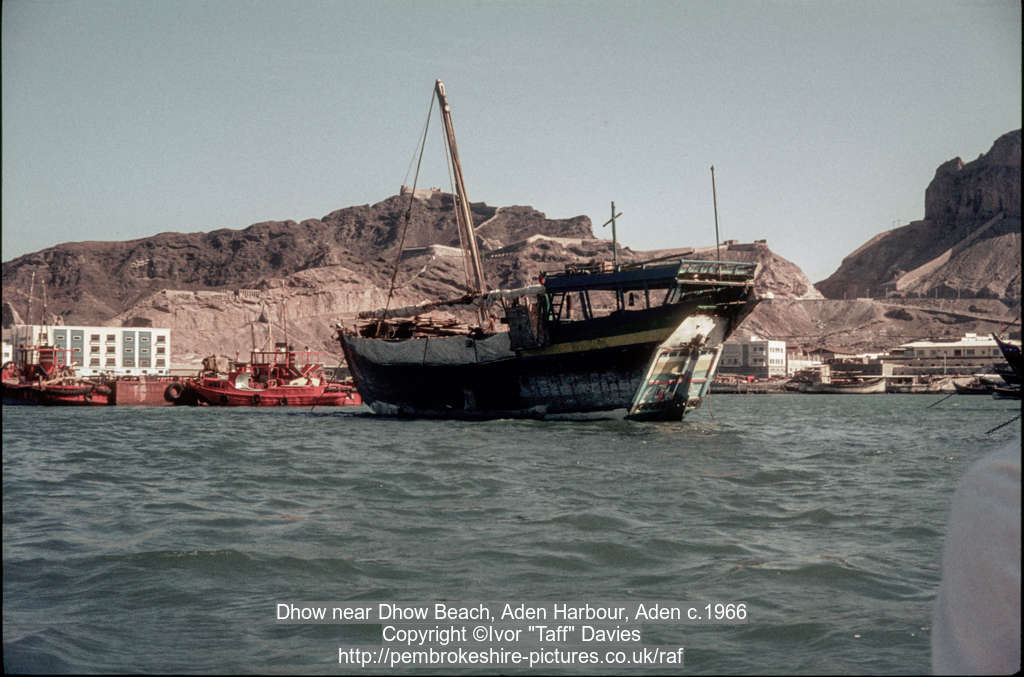 Dhow near Dhow Beach, Aden Harbour, Aden c.1966