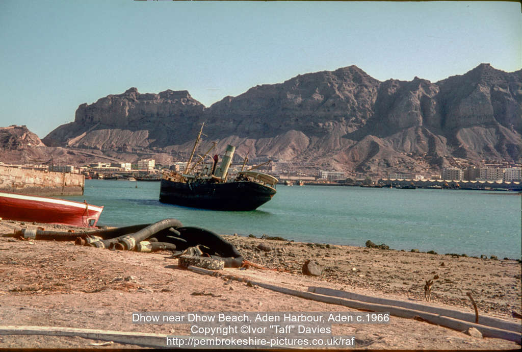 Dhow near Dhow Beach, Aden Harbour, Aden c.1966