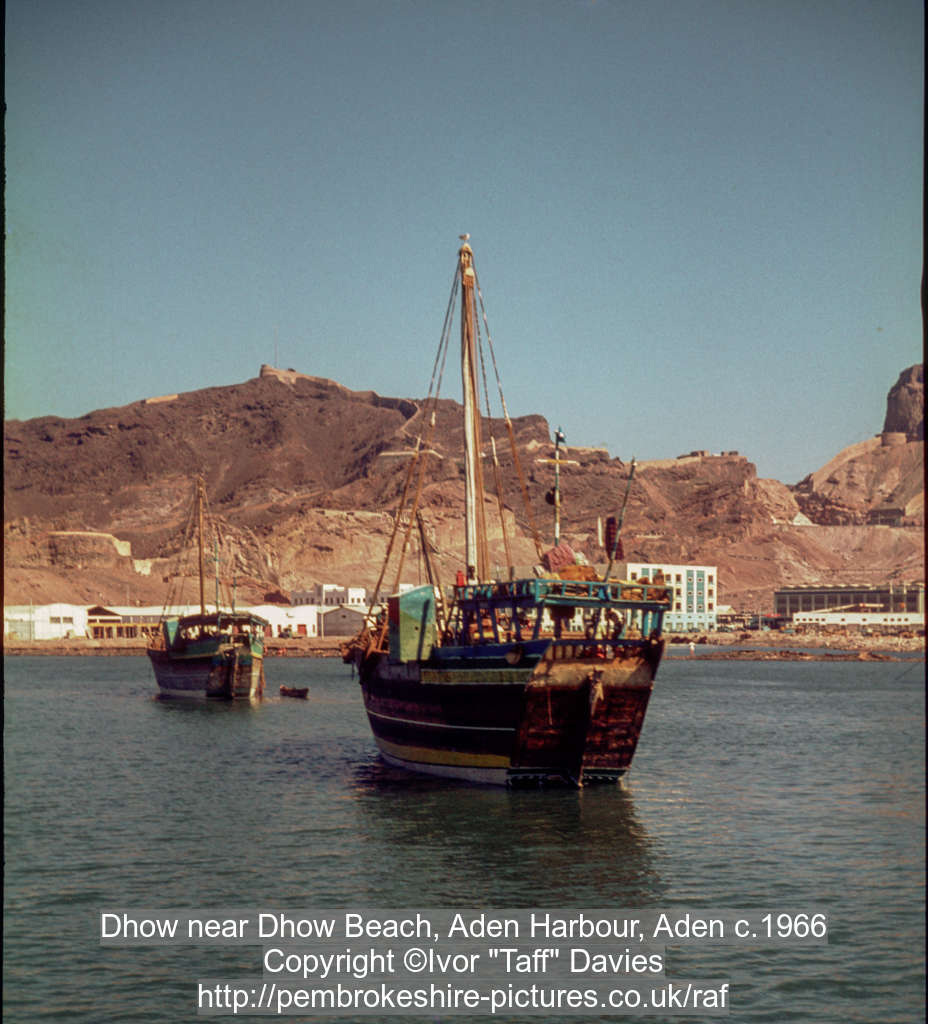 Dhow near Dhow Beach, Aden Harbour, Aden c.1966