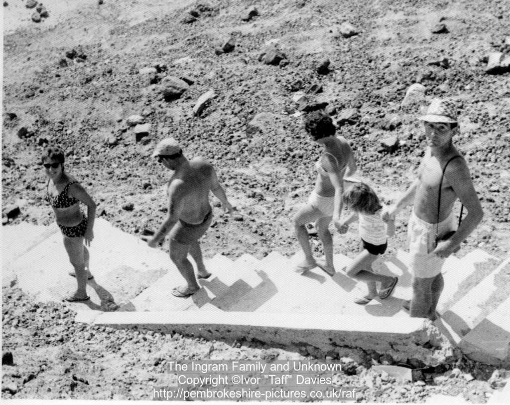 Anne Ingram, unknown, Mary, Mandy Ingram and Don Ingram, Aden circa 1966