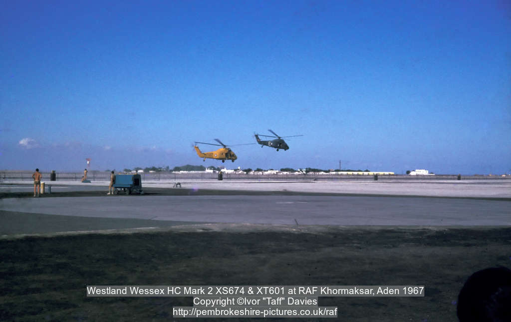 Westland Wessex HC Mark 2 XS674 & XT601 at RAF Khormaksar, Aden 1967