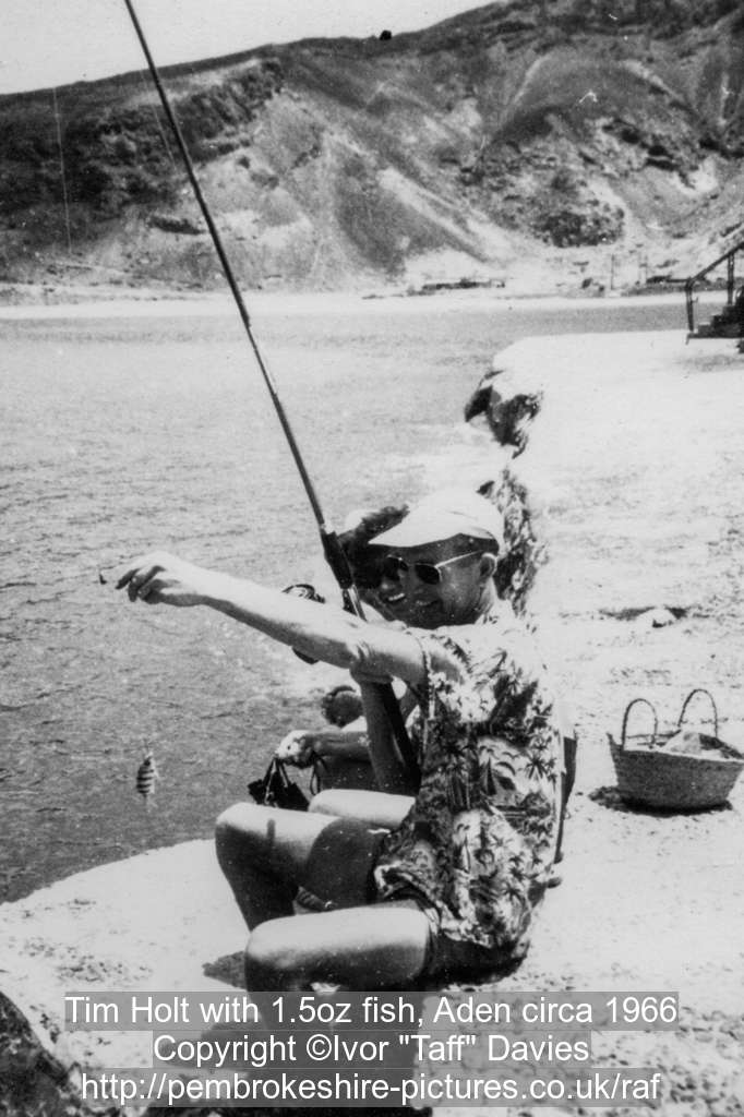 Tim Holt with 1.5oz fish, Aden circa 1966