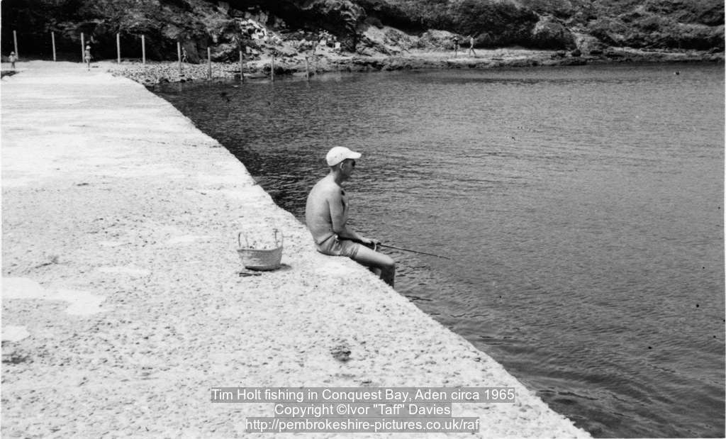 Tim Holt fishing in Conquest Bay, Aden circa 1965