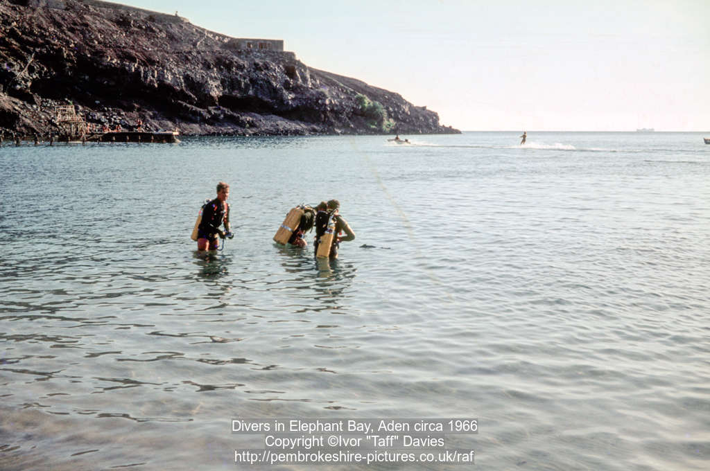 Divers in Elephant Bay, Aden circa 1966