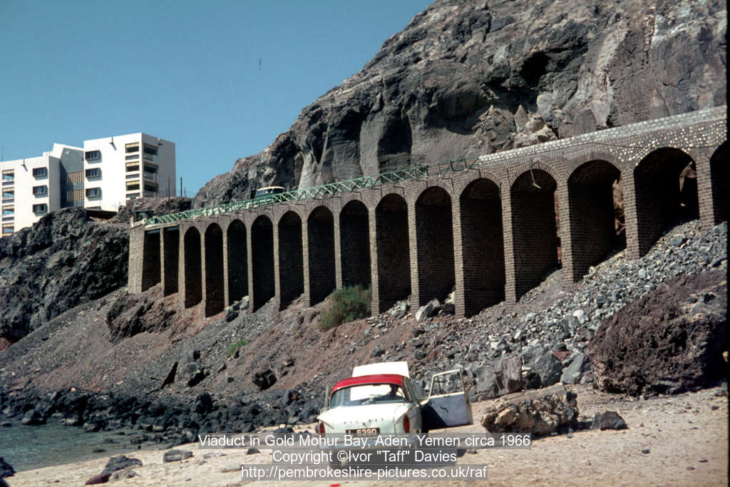 Viaduct in Gold Mohur Bay, Aden, Yemen circa 1966
