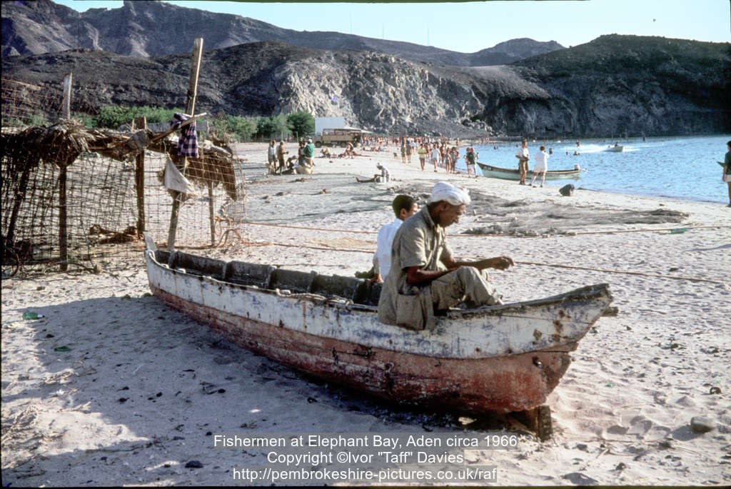 Fishermen at Elephant Bay, Aden circa 1966