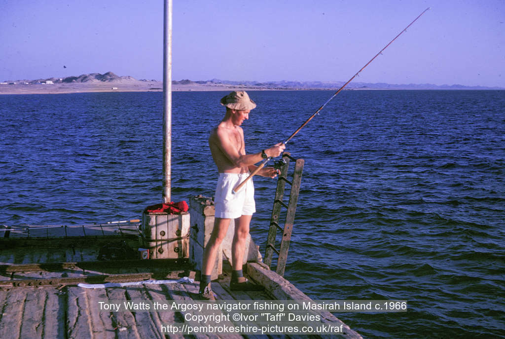 Tony Watts the Argosy navigator fishing on Masirah Island c.1966