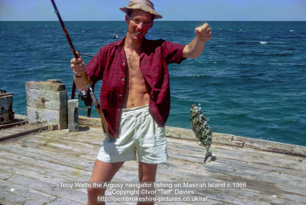 Tony Watts the Argosy navigator fishing on Masirah Island c.1966
