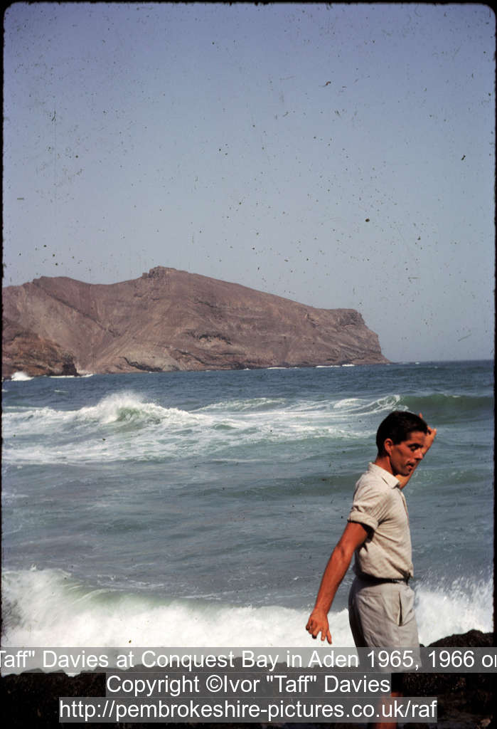 Ivor "Taff" Davies at Conquest Bay in Aden 1965, 1966 or 1967