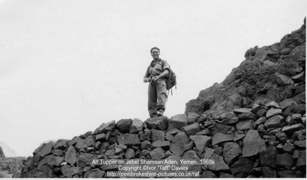 Alf Tupper on Jebel Shamsan Aden, Yemen, 1960s