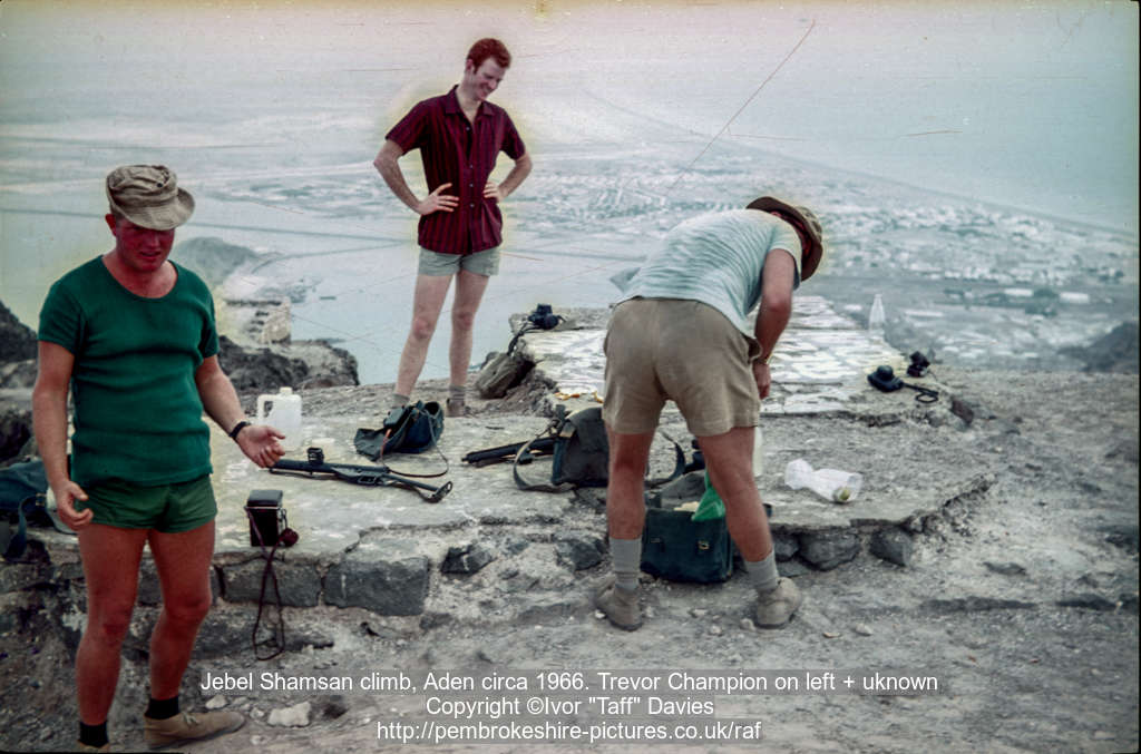 Jebel Shamsan climb, Aden circa 1966. Trevor Champion on left + uknown